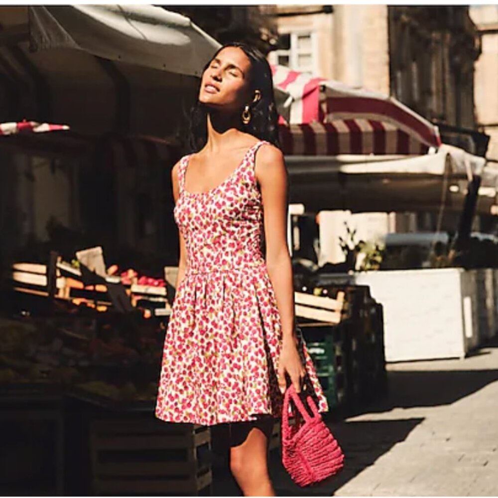 J Crew Raspberry Print Dress Plus Size - Picture 3 of 5